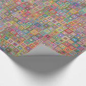 Papier Cadeau Retro Geometric Tile Pattern (Coin)