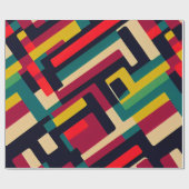 Papier cadeau rétro géométrique (Plat)