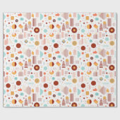 Papier Cadeau Rétro Géométrique Abstrait Pat#5 Brick Gold ID1067 (Plat)