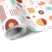 Papier Cadeau Rétro Géométrique Abstrait Pat#5 Brick Gold ID1067 (Coin rond)