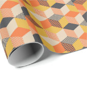 Papier Cadeau Retro Geometry 60s, Vintage Seamless. (Coin rond)