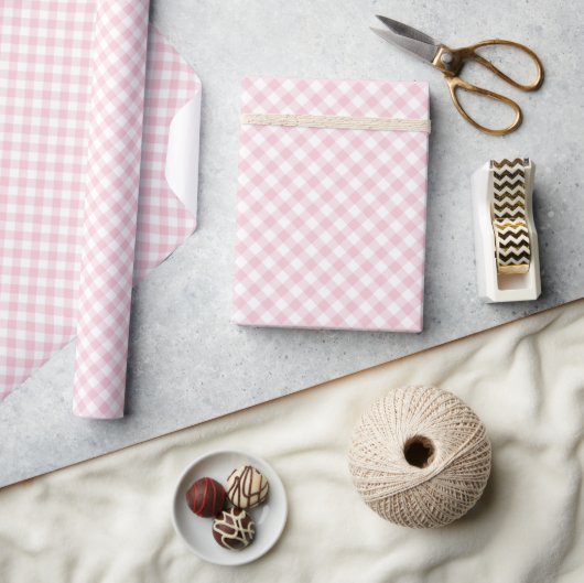 Papier Cadeau Retro Gingham Pink (Artisanat)
