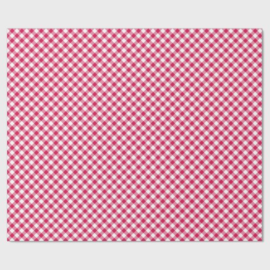 Papier Cadeau Retro Gingham Raspberry (Plat)