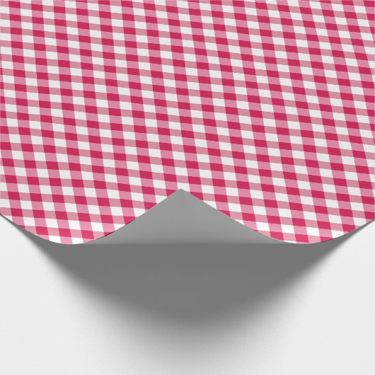 Papier Cadeau Retro Gingham Raspberry (Coin)