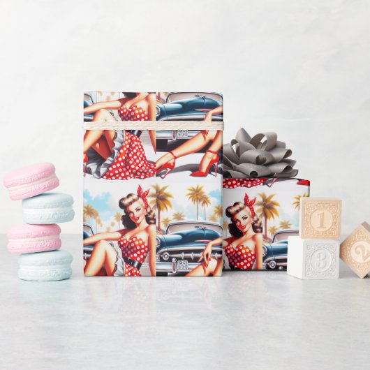 Papier Cadeau Retro Girl Classic Pin Up (Baby Shower)