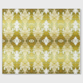 Papier Cadeau Retro Gold Green Mariage damassé (Plat)