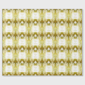 Papier Cadeau Retro Gold Green Mariage damassé (Plat)