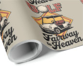 Papier Cadeau Retro Golf Cart Fairway To Heaver Funny Golfing (Coin rond)