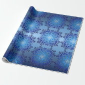 Papier Cadeau Rétro gradient bleu floral (Déroulé)