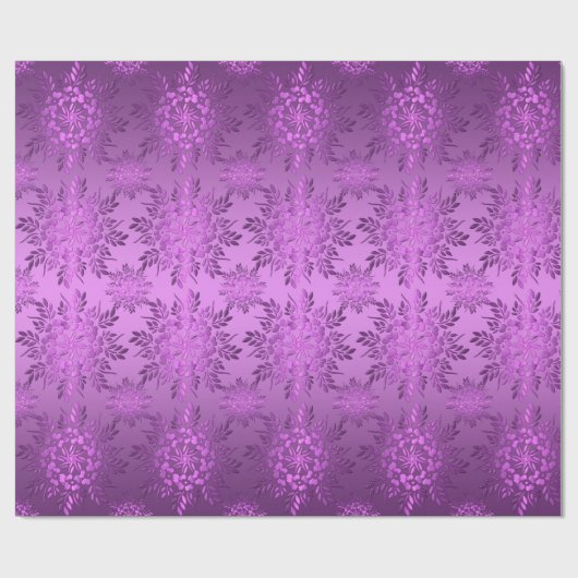 Papier Cadeau Rétro gradient pourpre floral (Plat)