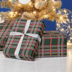 Papier cadeau Retro Green Plaid