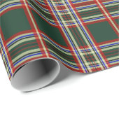 Papier cadeau Retro Green Plaid (Coin rond)