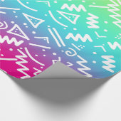 Papier Cadeau Rétro griffonnage esquissé des années 90 des (Coin)