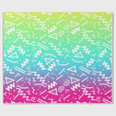 Papier Cadeau Rétro griffonnage esquissé des années 90 des (Plat)