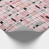 Papier Cadeau Rétro grille rose et papier d'emballage de (Coin)