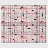 Papier Cadeau Rétro grille rose et papier d'emballage de (Plat)