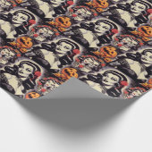 Papier Cadeau Retro Halloween Goth Pin-up (Coin)