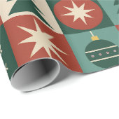 Papier Cadeau Retro Holiday À damiers Motif (Coin rond)