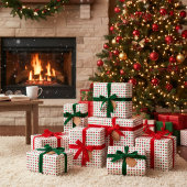 Papier Cadeau Rétro Holiday Polka Dot Moderne Du Milieu Du Siècl