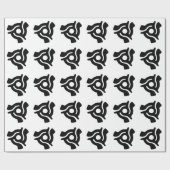 Papier Cadeau Rétro image record LP 45s de centre (Plat)