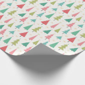 Papier Cadeau Retro Joyeux arbres de Noël Fun Motif de vacances (Coin)