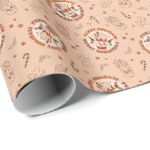 Papier Cadeau Retro Joyeux Joyeux Noël Gingerbread (Coin rond)