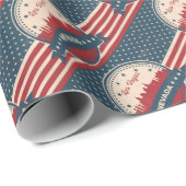 Papier Cadeau Retro Las Vegas Skyline (Coin rond)