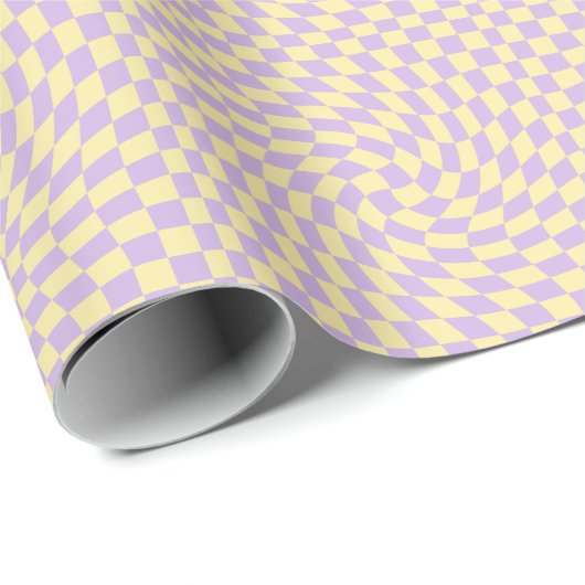 Papier Cadeau Retro Lilac Pastel Jaune Chaussure Chaussée (Coin rond)