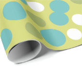 Papier Cadeau Retro Lime Turquoise Anniversaire Papier d'envelop (Coin rond)