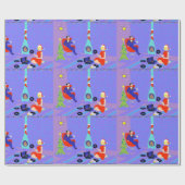 Papier Cadeau Rétro maison pour le papier d'emballage de (Plat)