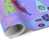 Papier Cadeau Rétro maison pour le papier d'emballage de (Coin rond)