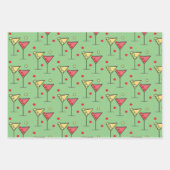 Papier Cadeau Retro Martinis 3 façons Envelopper la feuille de p (Devant 3)