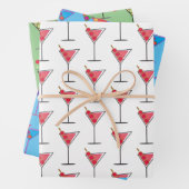 Papier Cadeau Retro Martinis 3 façons Envelopper la feuille de p (En situation)
