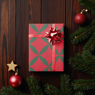Papier Cadeau Retro Mid-Century Moderne Vacances Florales