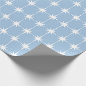 Papier Cadeau Retro Mid-siècle moderne Star Motif Bleu clair (Coin)