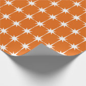 Papier Cadeau Retro Mid-siècle moderne Star Motif Orange Spice (Coin)