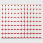 Papier Cadeau Retro Mid-siècle moderne Star Motif rouge & blanc (Plat)