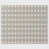 Papier Cadeau Retro Mid-siècle Moderne Starbursts Motif Grey (Plat)