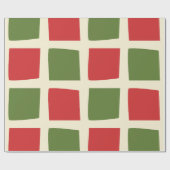 Papier Cadeau Rétro minima moderne Noël Check Grand Motif (Plat)