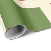 Papier Cadeau Rétro minima moderne Noël Check Grand Motif (Coin rond)