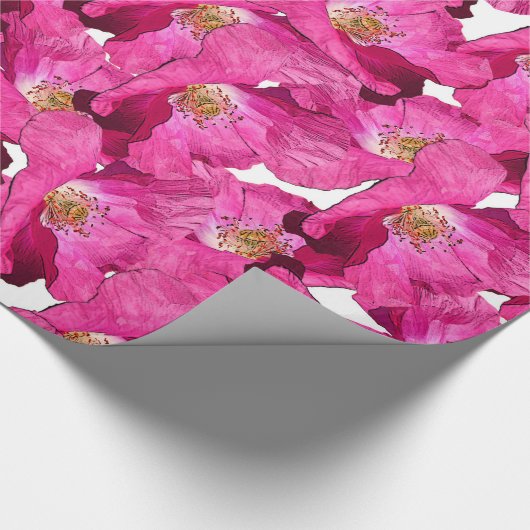 Papier Cadeau Rétro modèle floral de ressort (Coin)