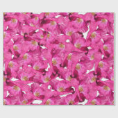 Papier Cadeau Rétro modèle floral de ressort (Plat)