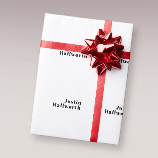 Papier Cadeau Rétro Moderne Nom minimum ou Modèle d'entreprise