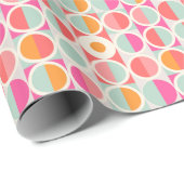 Papier Cadeau Rétro motif de cercle de roses indien (Coin rond)