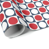 Papier Cadeau Rétro motif de points patriotique (Coin rond)