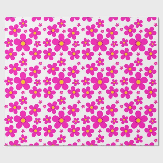Papier Cadeau rétro motif floral (Plat)