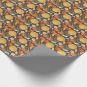 Papier Cadeau Rétro motif floral classique (Coin)