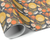 Papier Cadeau Rétro motif floral classique (Coin rond)