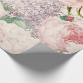 Papier Cadeau Rétro motif Painterly de ressort de fleur de lilas (Coin)