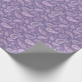 Papier Cadeau Rétro motif pourpre de Paisley (Coin)